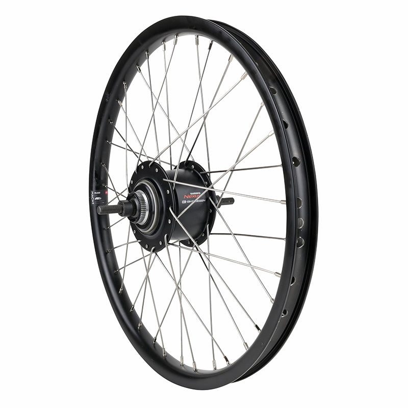 Roue VTT - Cargo - VAE - E-Bike - Longtail 20" Er20 Arrière Noir Double Paroi Moyeu Nexus 5V Frein Centerlock 36 Rayons INOX (J.40625)