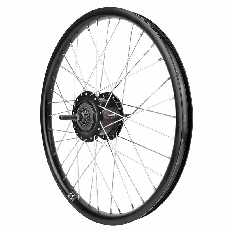 Roue VTT - Cargo - VAE - E-Bike - Longtail 20" Er20 Arrière Noir Double Paroi Moyeu Nexus 7V Frein Tambour 36 Rayons INOX (J.40625)