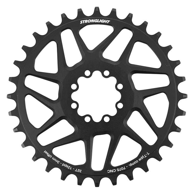 Plateau VTT Direct Mount 8 Trous Pour Sram Sx-Nx-Gx Stronglight Mono Alu Noir 32 dents - 12V. Narrow Wide (Deport 3 mm)