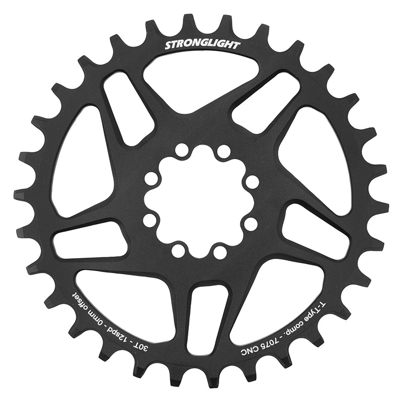 Plateau VTT Direct Mount 8 Trous Pour Sram Sx-Nx-Gx Stronglight Mono Alu Noir 30 dents - 12V. Narrow Wide