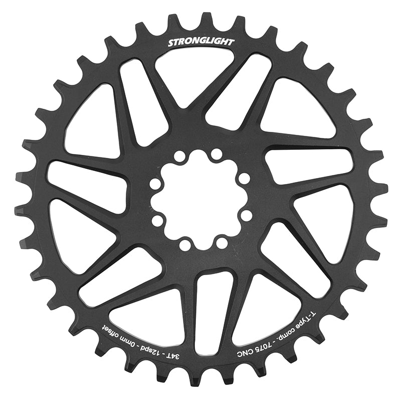 Plateau VTT Direct Mount 8 Trous Pour Sram Sx-Nx-Gx Stronglight Mono Alu Noir 34 dents - 12V. Narrow Wide