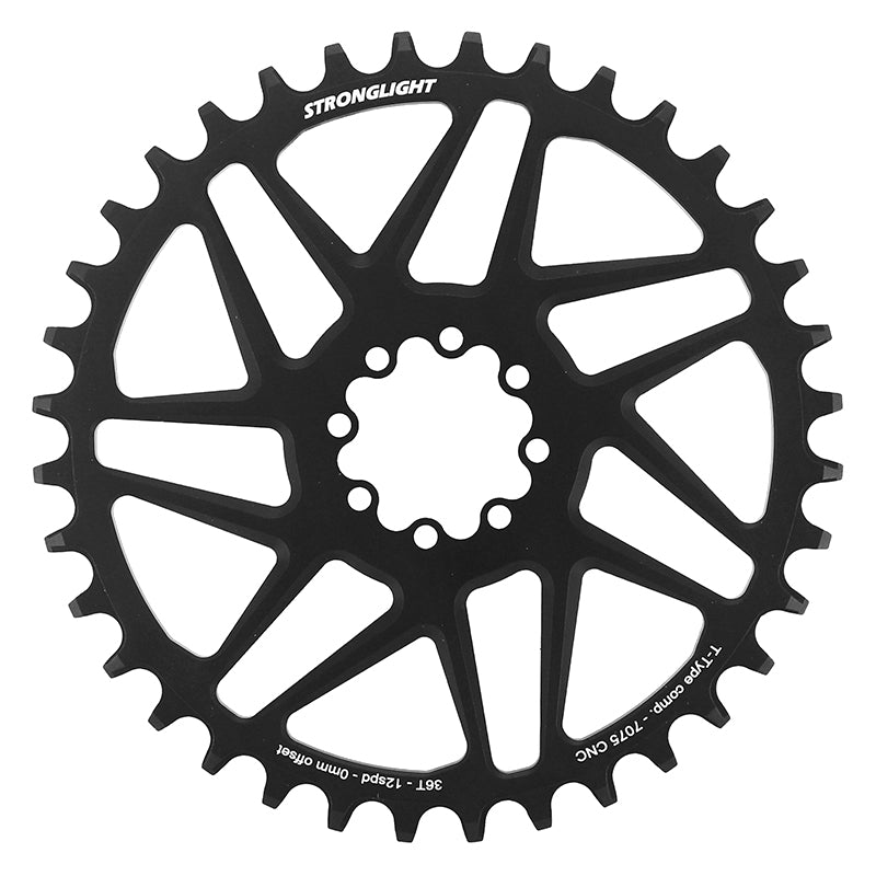 Plateau VTT Direct Mount 8 Trous Pour Sram Sx-Nx-Gx Stronglight Mono Alu Noir 36 dents - 12V. Narrow Wide