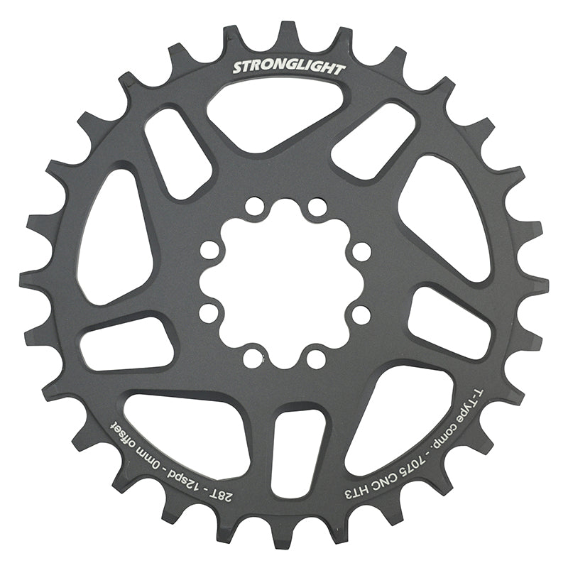 Plateau VTT Direct Mount 8 Trous Pour Sram X01-Xx1 Stronglight Mono Alu Ht3 Noir 28 dents - 12V. Narrow Wide