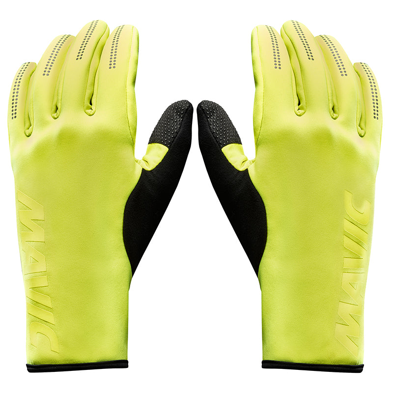 Gants Vélo Long Mavic Essential Thermo Noir-Jaune Reflechissant M (Paire Sur Carte) Sans Velcro