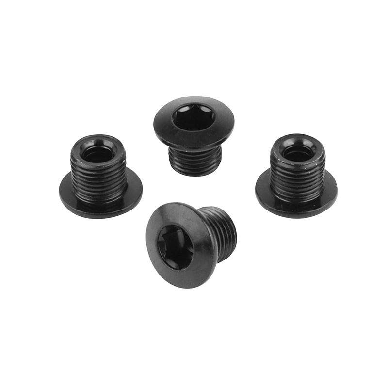 Intravis Pédalier Samox Acier Noir Compatible Mono Plateau 4 Branches (Jeu De 4) - Vis M8X0.75X6.35L