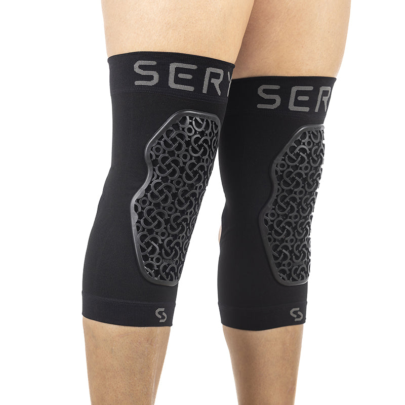 Protection Genouilleres VTT Seryt Vented Flow Alps Antibacterien, Antiderapante, Sans Couture, Ouverture Derriere Genou