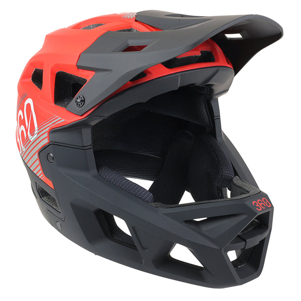 Casque Vélo Type Descente Integral Integra Sport 360 Rouge-Noir Taille L (59-61 cm) (Vendu En Boite) - Homologué Ce En-1