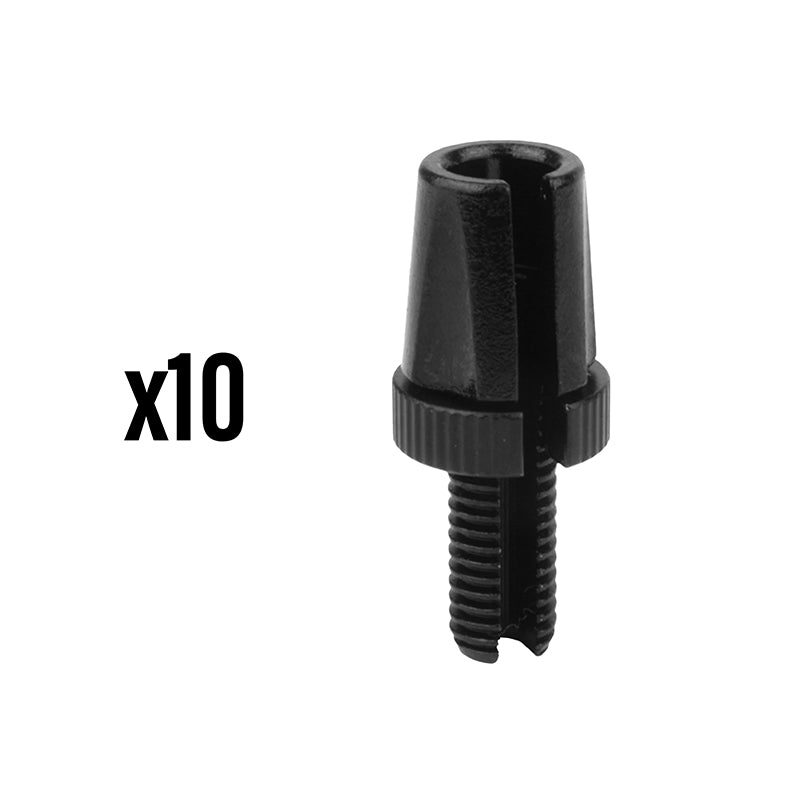 Vis Creuse Tendeur De Câble Vélo M 7 L10 mm Fendue Alu Noir (Boite De 10 Pieces) -Elvedes-