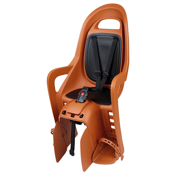 Porte Bebe-Siege Enfant Arrière Polisport A Fixer Sur Porte Bagage Fixation Etau Groovy Maxi Mik Hd Marron Coussin Noir