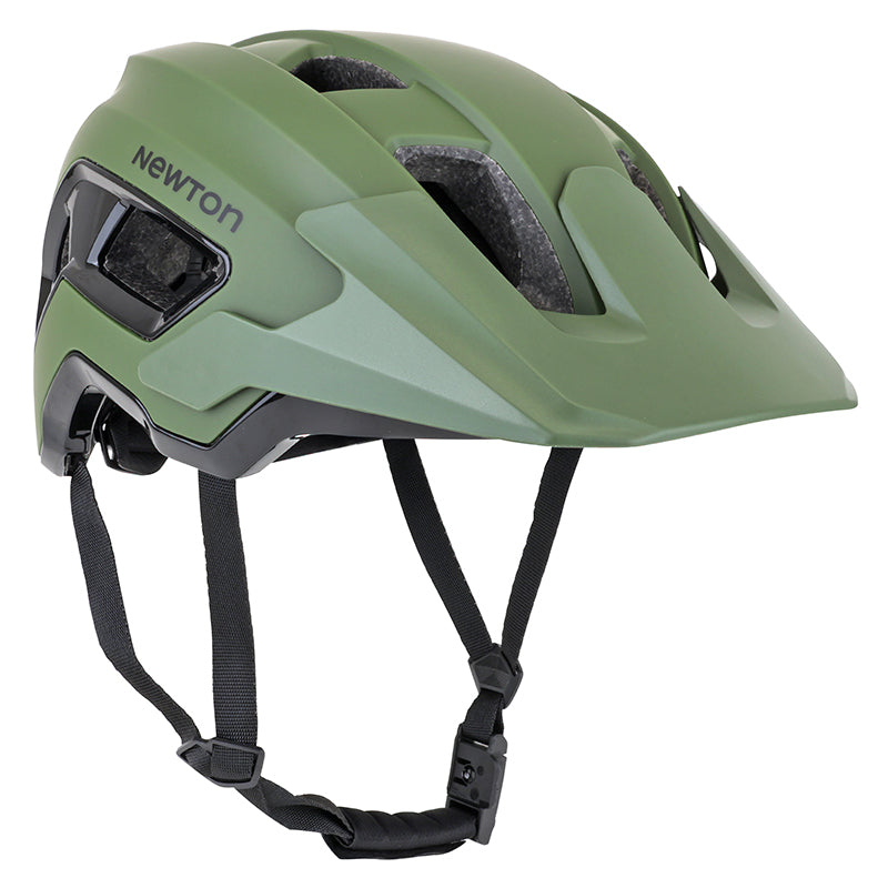 Casque Vélo Adulte Newton VTT Corsica Vert Insert Noir Taille 55-58 Visiere Réglable Réglage Molette 320 G