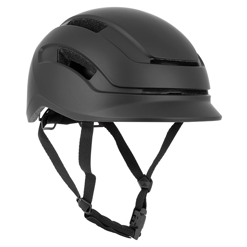 Casque Vélo Adulte Newton Urbain Commuter Noir Mat Taille 59-61 Réglage Molette - Éclairage Arrière Usb 290 G -Inclus Câble-