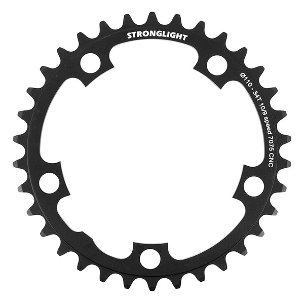 Plateau Route 5 branches Ø 110 Stronglight 34 dents Intérieur Alu Noir 9-10V.