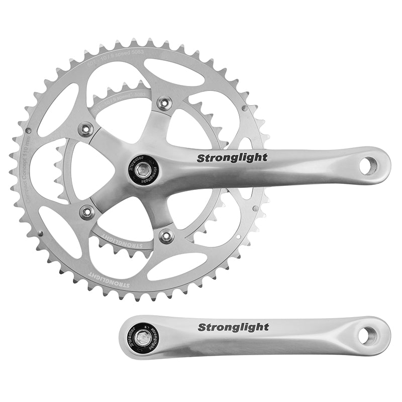Pédalier Route Stronglight 9-10V. Impact Argent 170 mm 50-34 Compatible 9-10V. (Axe Carré 107 mm)