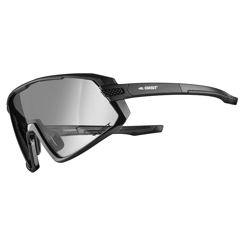 Lunettes Vélo Adulte Gist Next Monture Noir Verres Photochromiques Qui S'Adaptent Automatiquement A La Luminosite (Verre