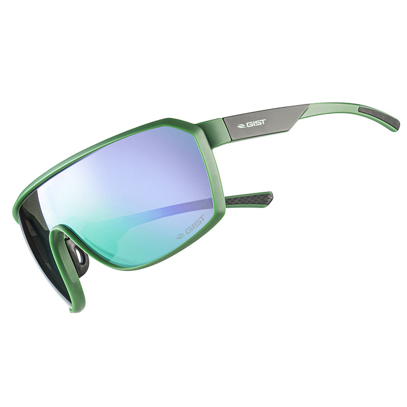 Lunettes Vélo Adulte Gist Range Monture Vert Mat - Protection 100% Uv - Uva - Uvb - (Verre Cat 3)