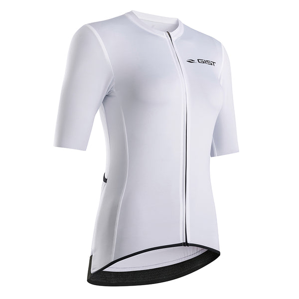 Maillot Gist Lady - Femme Manches Courtes Supremo Zip Total Blanc M