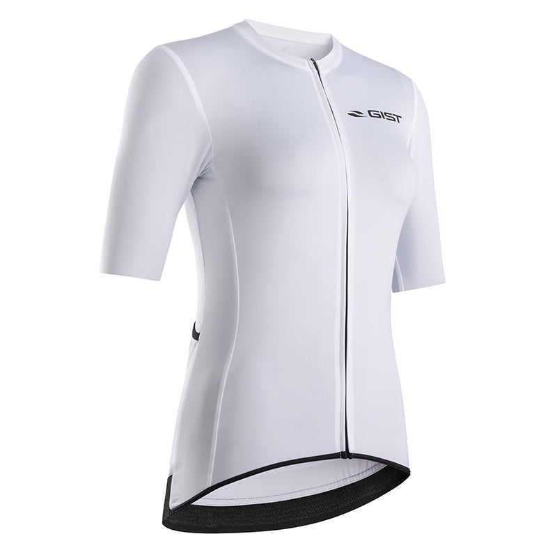 Maillot Gist Lady - Femme Manches Courtes Supremo Zip Total Blanc L