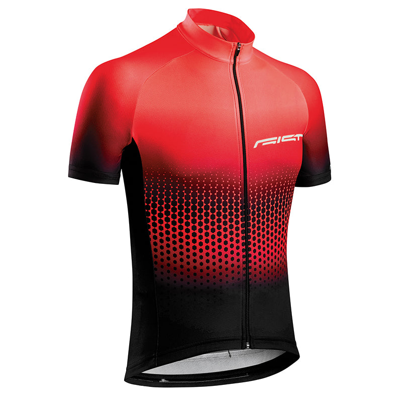 Maillot Gist Été Junior Manches Courtes Zip Total Rouge Degrade 6-8 Ans