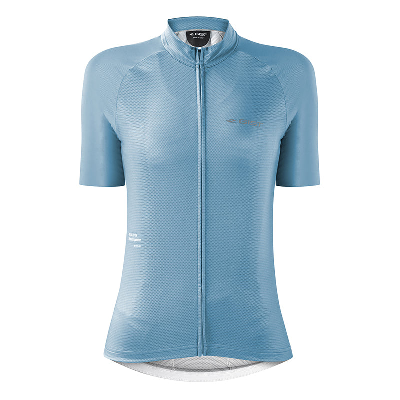 Maillot Gist Lady - Femme Manches Courtes Kin Zip Total Bleu Glace M