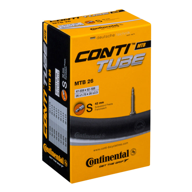 Chambre A Air Vélo 26 X 1.75-2.50 Continental Valve Presta Obus Demontable 42 mm