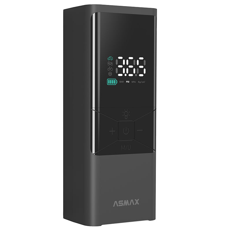 Compresseur-Gonfleur-Pompe Portable Universel Asmax T40 Digital 150 Psi 10 Bars Max (Fonction Power Bank, Éclairage, Det