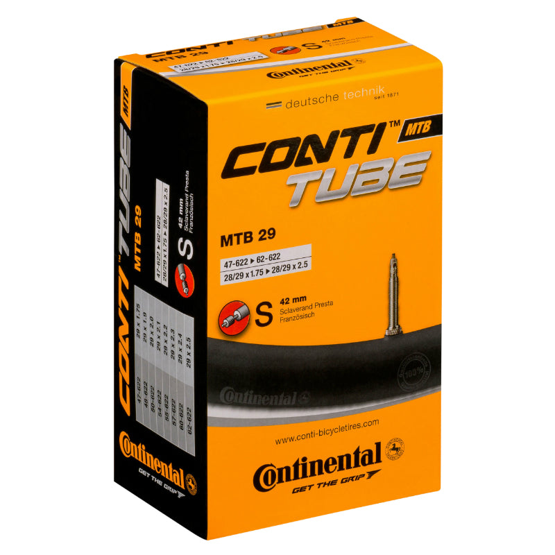 Chambre A Air Vélo 29 X 1.75-2.50 Continental Valve Presta Obus Demontable