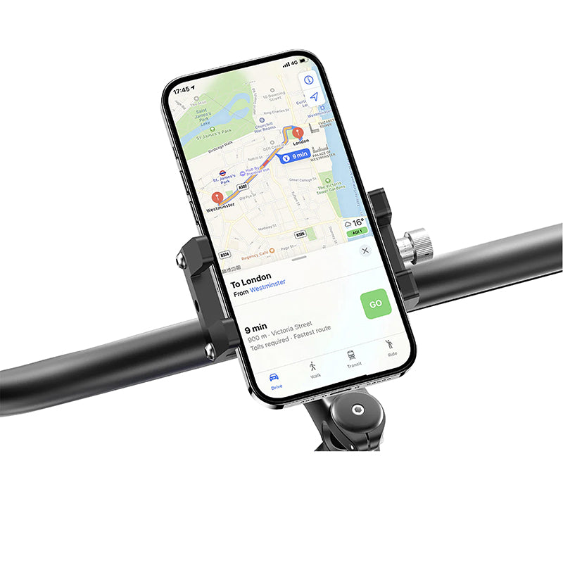 Support Smartphone-Telephone Rixus Universel Orientable Verticalement-Horizontalement Noir Avec Fixation A Collier Sur C