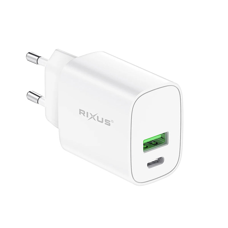 Chargeur Usb-C-Usb-A Rixus Blanc 5V 20W (Vendu A L'Unite) -Rx90S-