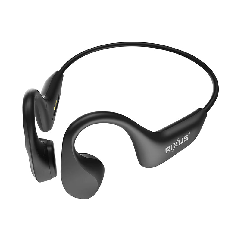 Ecouteur Oreille Libre-Casque Conduction Osseuse Rixus Bluetooth 6.0 Noir 250 Mah, Autonomie 8H, Ip68 : Compatible Natat