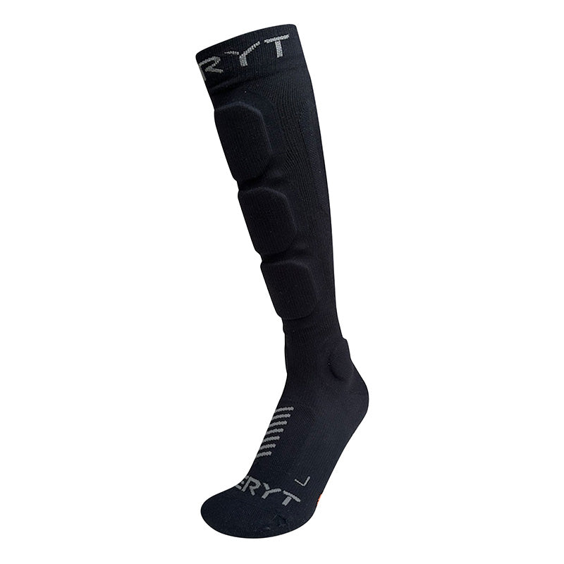 Chaussettes De Protection VTT Seryt Shelter Antibacterien Pour Cheville Et Tibia Noir - Gris 38-42 - Hauteur 21 cm (Paire)