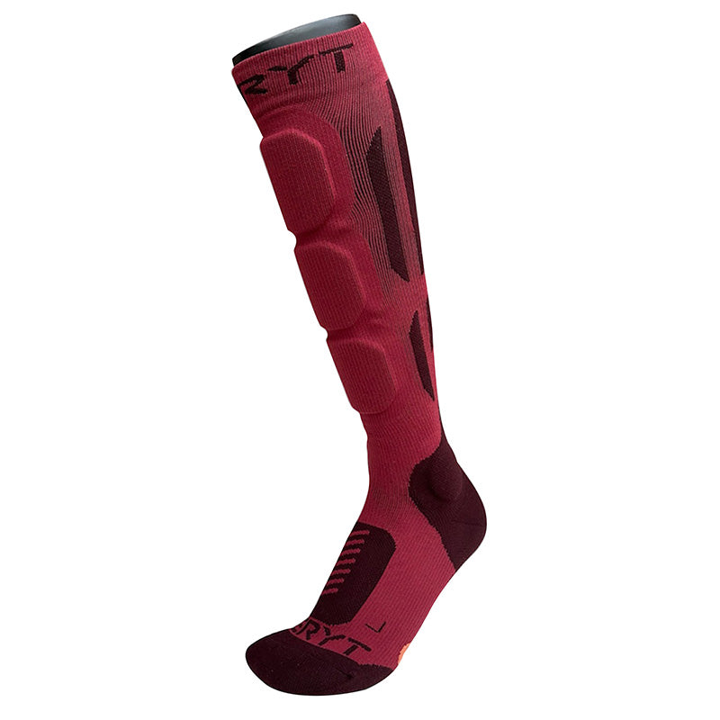 Chaussettes De Protection VTT Seryt Shelter Antibacterien Pour Cheville Et Tibia Rouge 43-47 - Hauteur 21 cm (Paire)