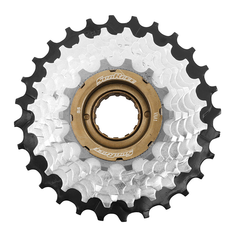 Roue Libre 7V. Sunrace 14-28 Argent-Noir (Montage Atelier)