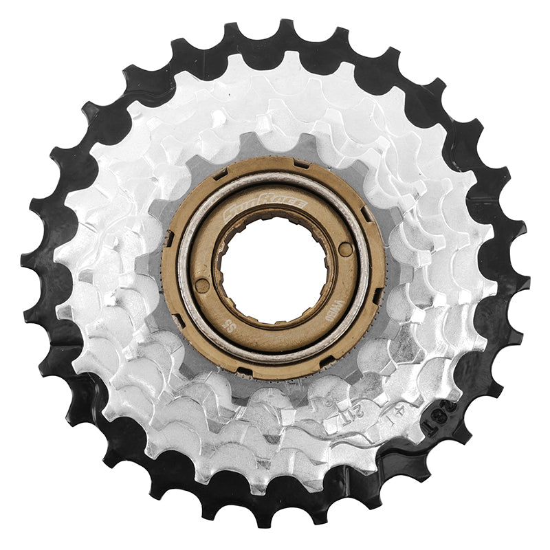 Roue Libre 6V. Sunrace 14-24 Argent-Noir Indexee (Montage Atelier)