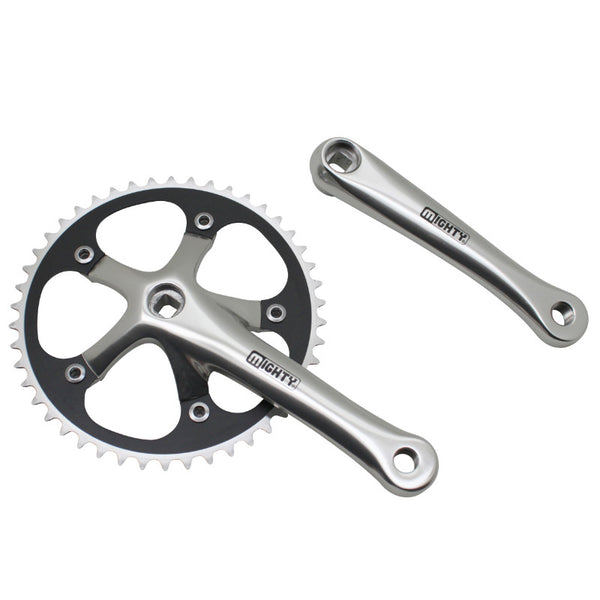 Pédalier Route Fixie 3.30 Alu Argent 165 mm Plateau 46D. (Fixie - Singlespeed) Diam. 130 mm