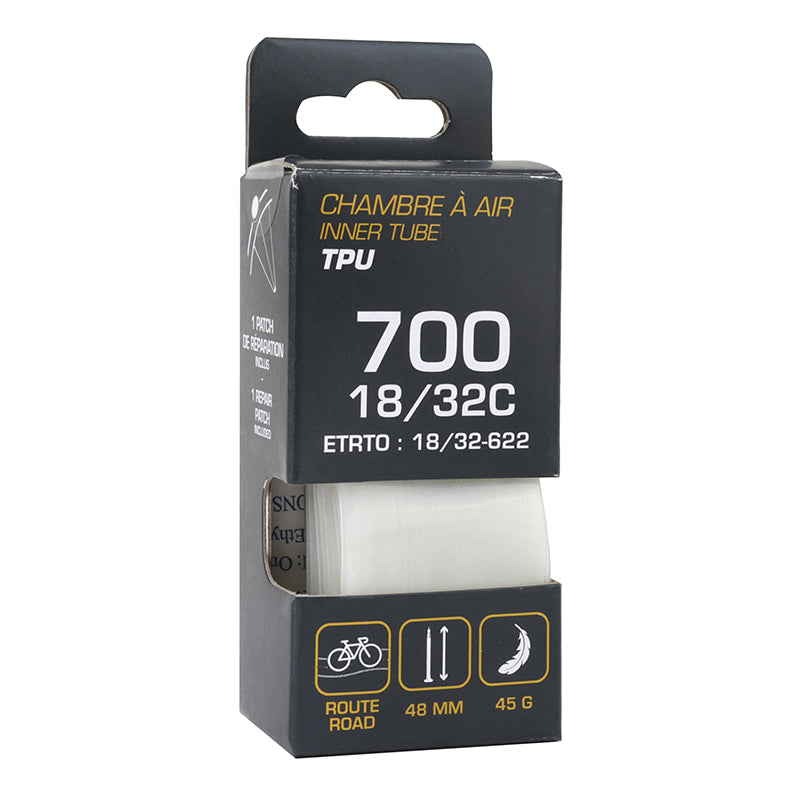 Chambre A Air Vélo 700 X 18-32 Tpu Valve Presta 48 mm