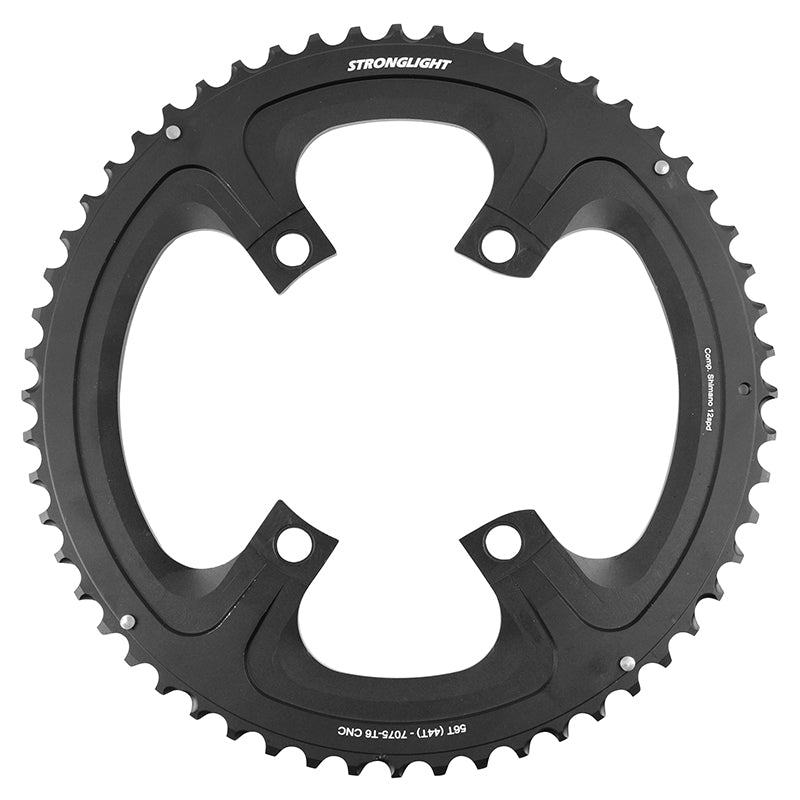 Plateau Route 4 branches Ø 110 Pour Shimano Ultegra R8100- Dura-Ace R9200- 105 R7100 Stronglight Double 56 dents Extérieur Noir Alu 12V. Pour Intérieur 44 dents (Penser A Commander Le Kit Intravis Correspondant)