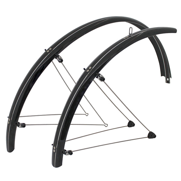 Garde Boue VTT Tringles 26" Stronglight Tour Version E 54 mm Noir Alu-Plastique (Paire) Fixation Safe Clip