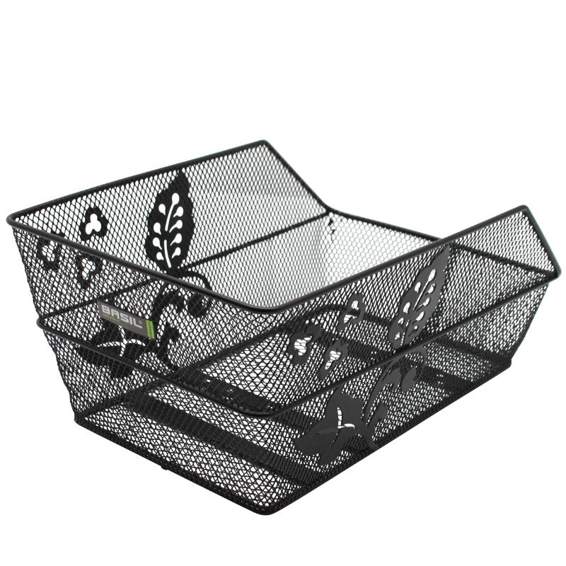 Panier Arrière Acier Nid Abeille Basil Cento Flower Noir (47 X 31 X 21 cm)