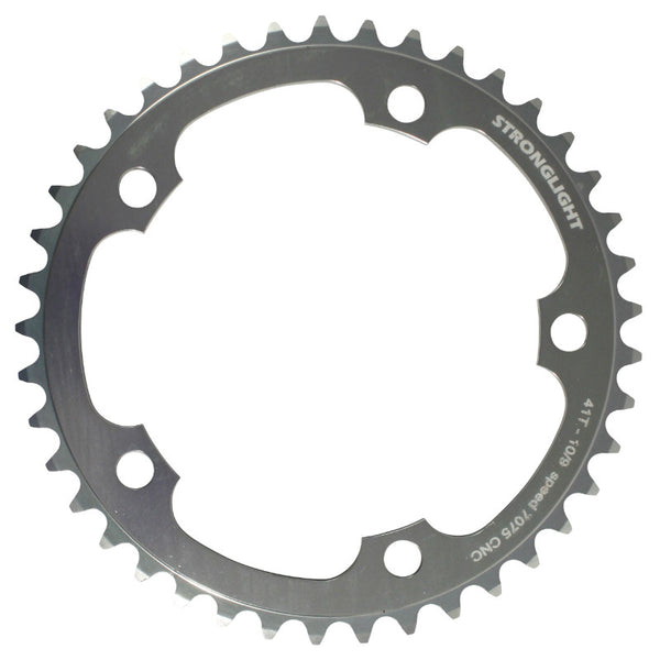Plateau Route 5 branches Ø 130 Stronglight 41 dents Intérieur Argent Alu 7075 Type Shimano 9-10V.