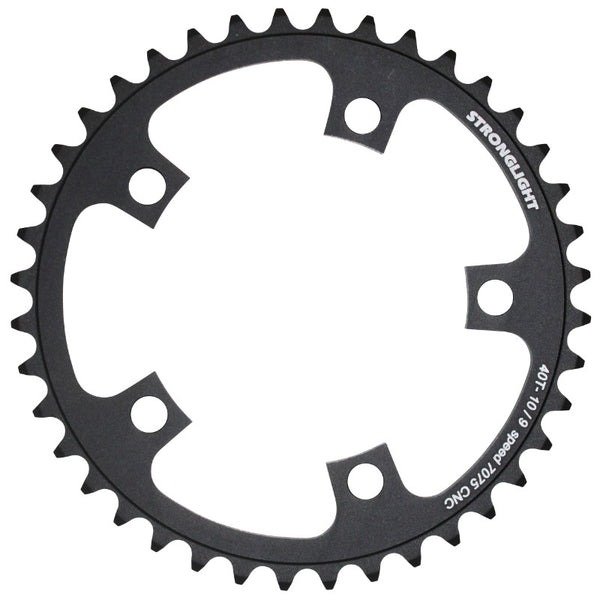 Plateau Route 5 branches Ø 110 Stronglight 40 dents Intérieur Noir Alu 7075 Type Shimano 9-10V.