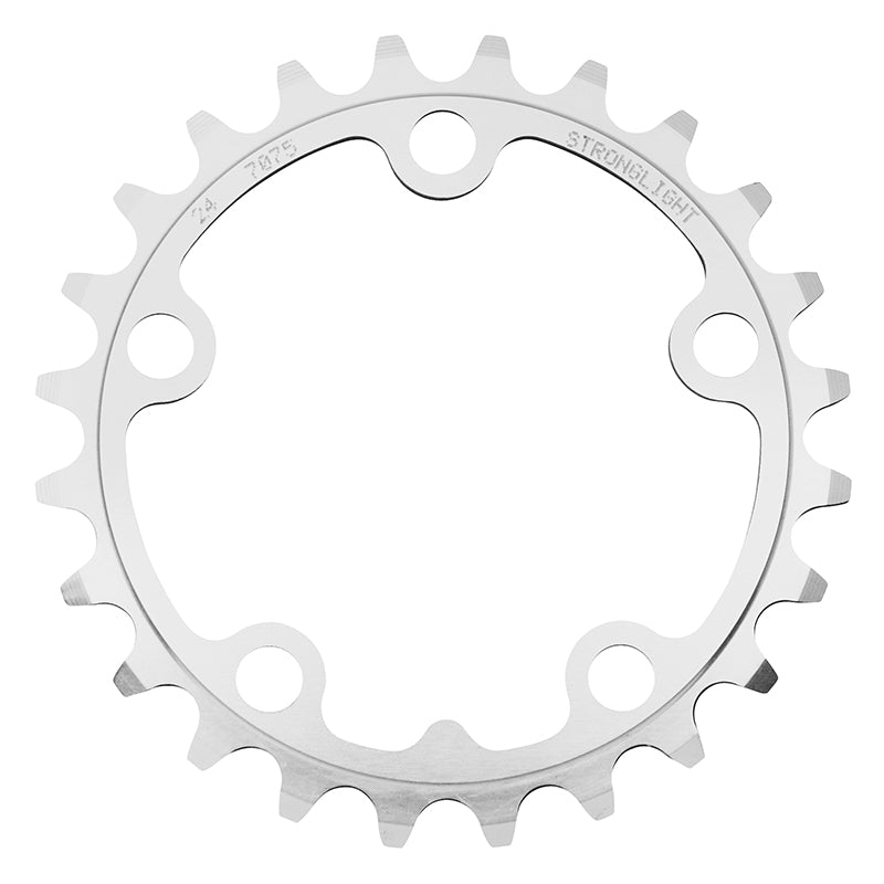Plateau Route 5 branches Ø 74 Stronglight 24 dents Triple Argent Alu 7075 9-10V.