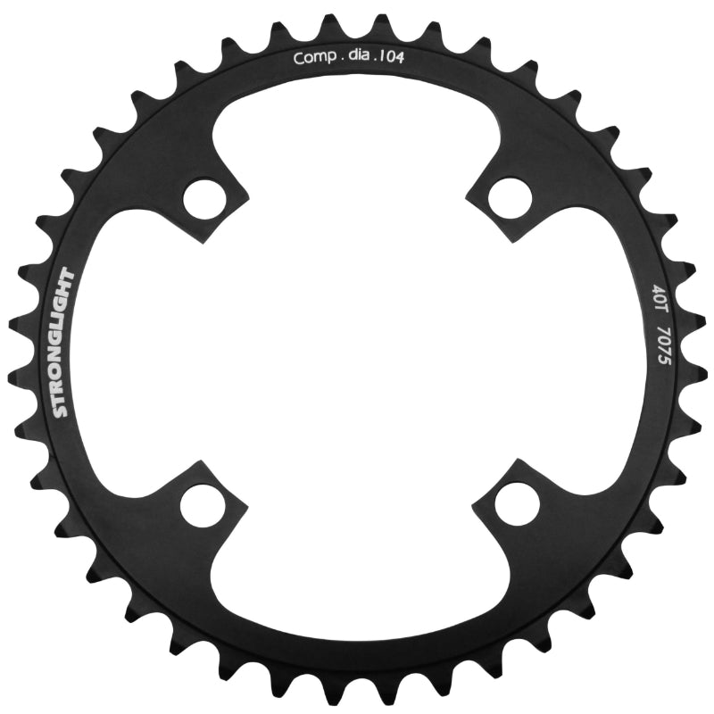 Plateau VTT 4 branches Ø 104 Stronglight Mono 40 dents Noir Alu 7075 - Épaisseur 3.5 mm 8-9V.