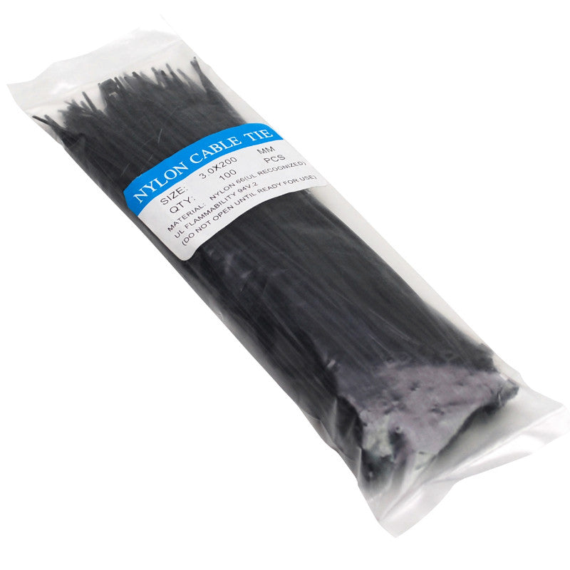 Collier De Serrage Nylon Type Rilsan 2,6X200 mm Noir (Par 100)