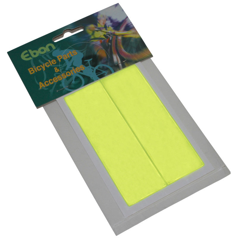 Autocollant-Sticker Reflechissant Jaune Fluo Rectangle 34X108 mm (Kit 2 Pieces)