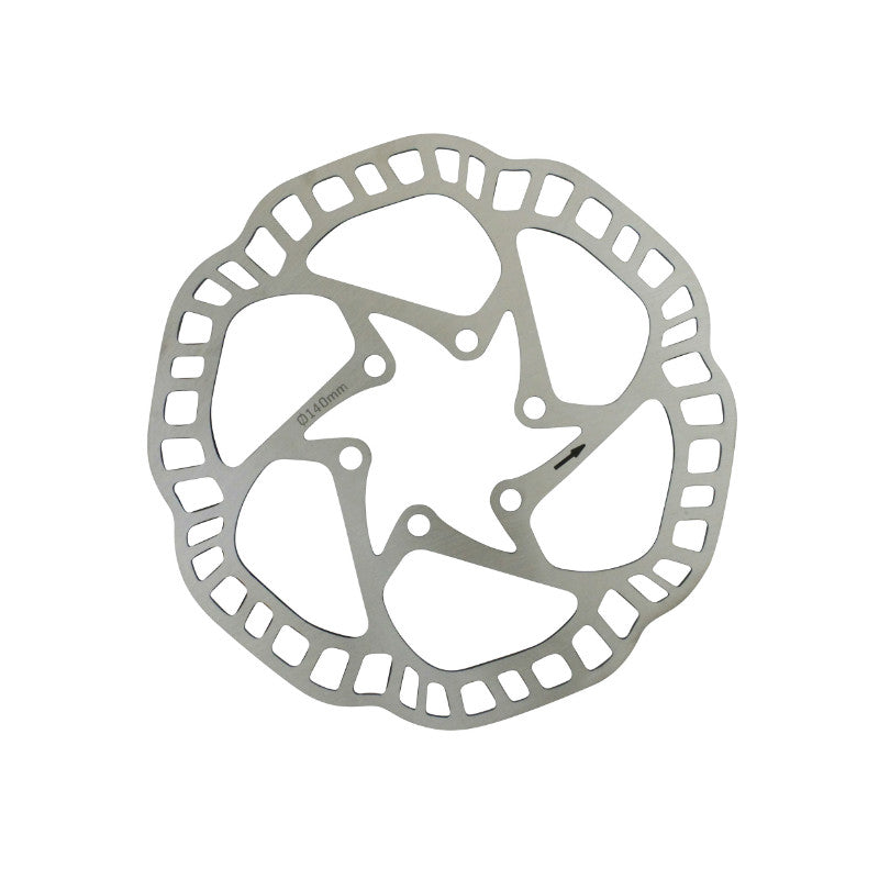 Disque De Frein Route - VTT 6 Trous Newton Brakco Compatible Shimano Et Autres 140 mm Argent + 6 Vis