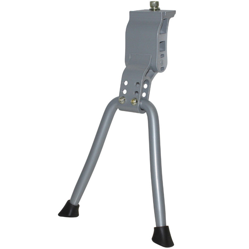 Béquille Vélo Double Centrale P2R 24-28" Renforcé Réglable Alu Argent