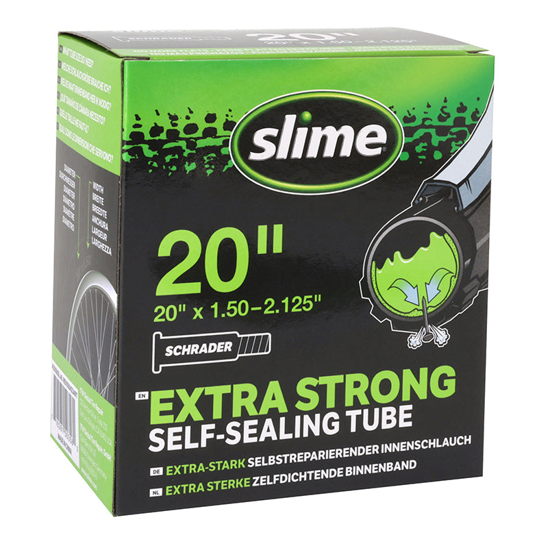 Chambre A Air Vélo 20 X 1.50-2.125 Slime Valve Standard Obus Demontable Avec Liquide Anti-Crevaison