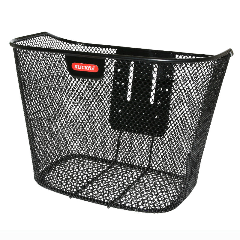 Panier Avant Acier Nid Abeille Klickfix 16L Noir Avec Platine Fixe (35X26X25 cm)