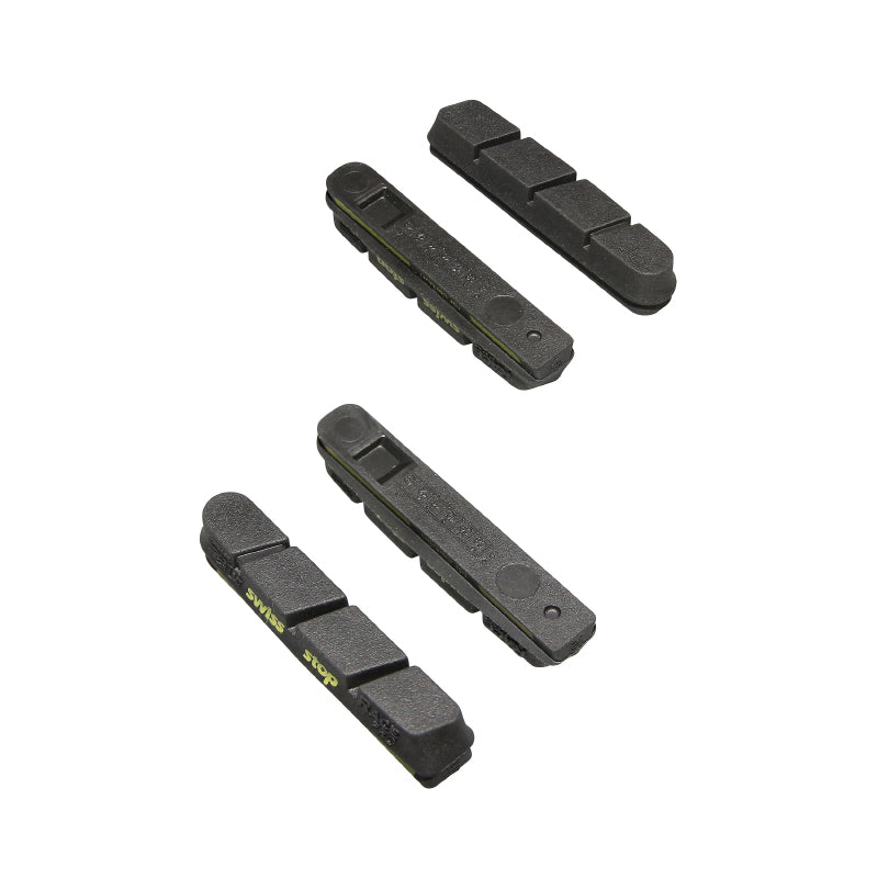 Patin De Frein Route Swissstop -Black Prince Racepro- Pour Campagnolo Jante Carbone Gomme Noir -Freinage Progressif Et Monte Moins En Temperature En Utilisation Intensive (2 Paires)
