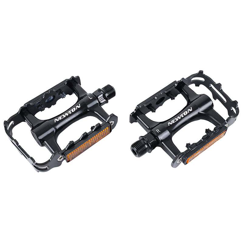 Pédale VTT Alu Newton Noir Cage Alu Noir 9-16" Roulement Du (Paire)